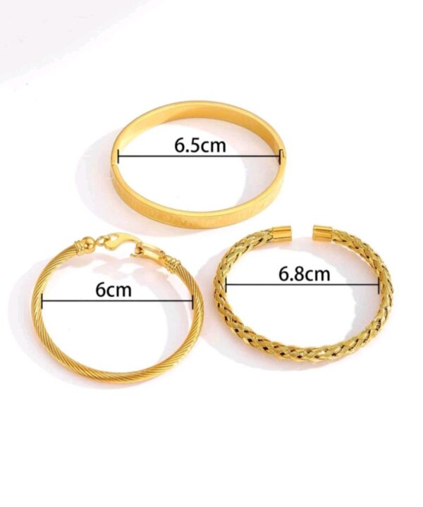 دستبند استیل دخترانه طلایی سایز